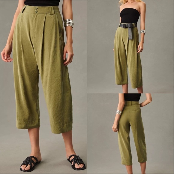 Anthropologie Pants - Anthropologie By Anthropologie Cropped Pleated Trousers